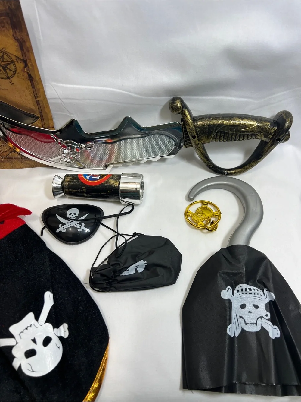 Kids Black and Red Pirate Costume Set - Skull Theme